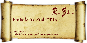 Radván Zsófia névjegykártya